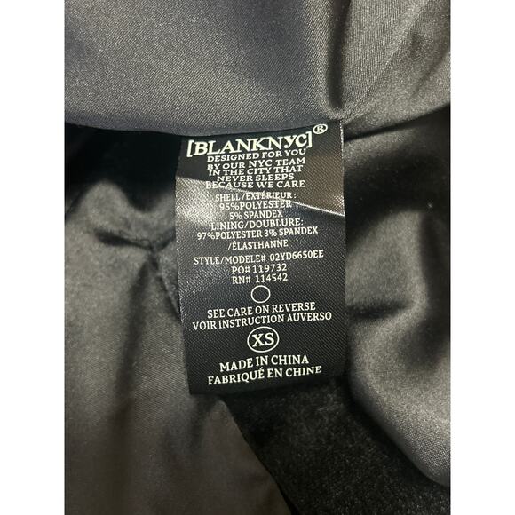 Blank NYC Black Velvet Velour Long Sleeve One Button Blazer Coat Jacket Size XS - Picture 4 of 4